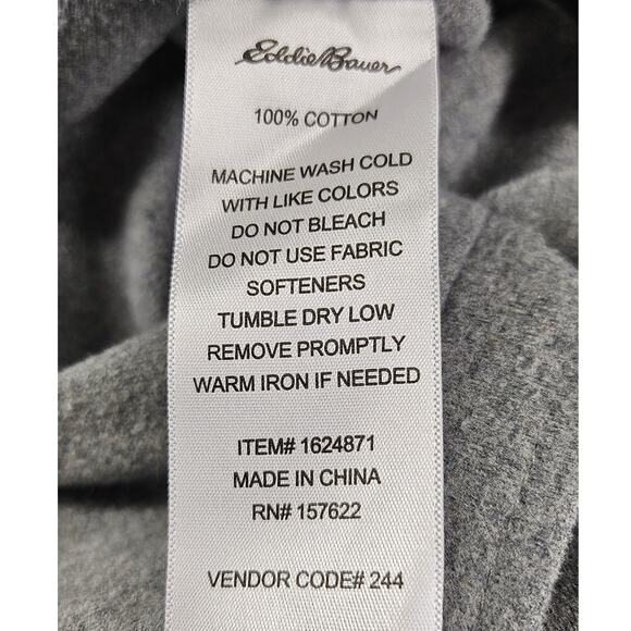 EDDIE BAUER MEN'S GRAY LONG SLEEVE COTTON SHIRT - SIZE MEDIUM - ITEM# 1624871 - Picture 8 of 9